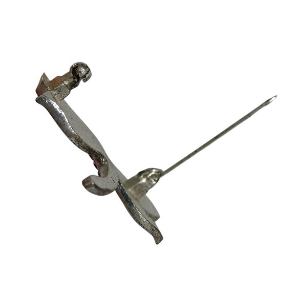 Dragonfly Brooch Pin With Rhinestones and Enamel Accents Purple Pink Silver Tone - Picture 4 of 8